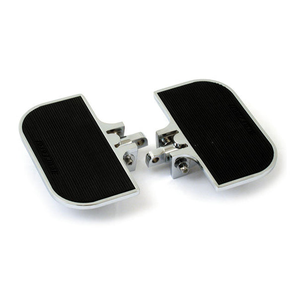 MCS Floorboard Accessories Traditional H-D male mount / Chrome Mini-D Floorboards Black Inlay Customhoj