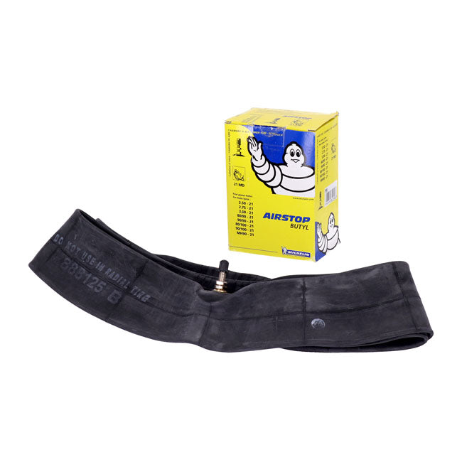 Michelin Däckslang 21" 21": 2.50"; 3.00; MH90; 80/90; 90/100. TR4 Centrumventil Metall Michelin Innerslang 21" Customhoj