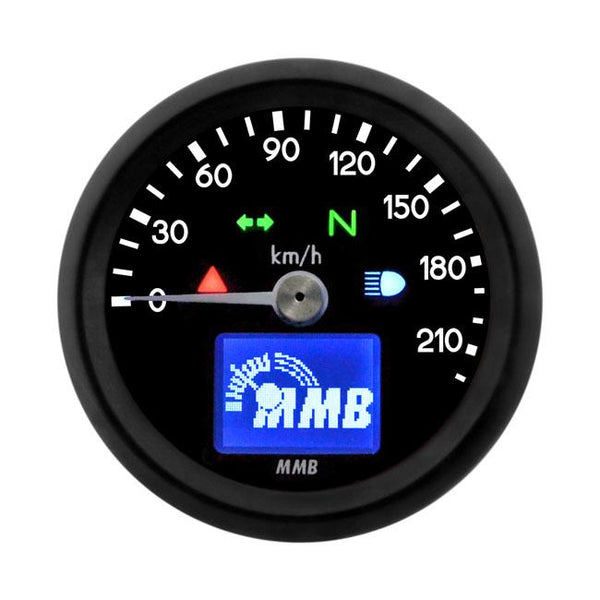 MMB Analog hastighetsmätare Svart Mmb Hastighetsmätare 48mm Svart / Krom Customhoj