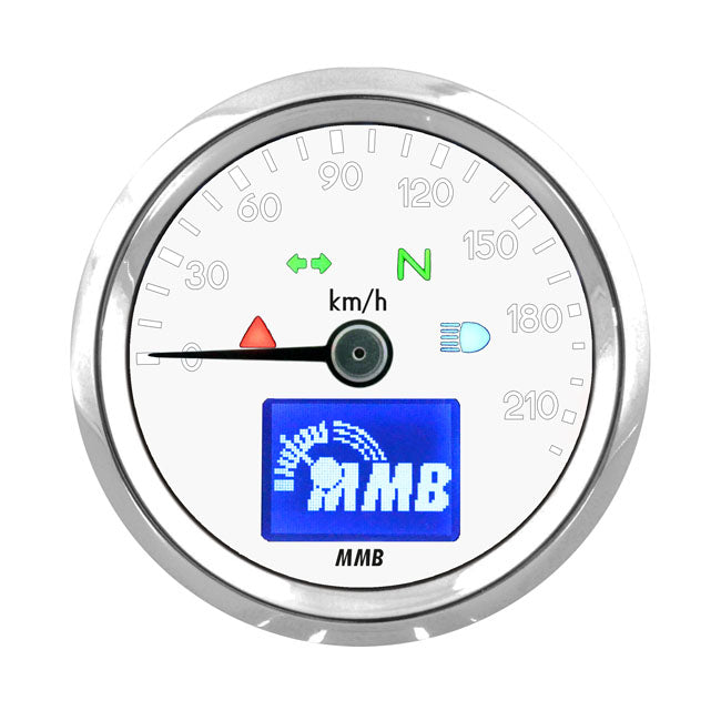 MMB Hastighetsmätare Krom MMB 48mm Hastighetsmätare Basic 220kmh Svart / Krom Customhoj