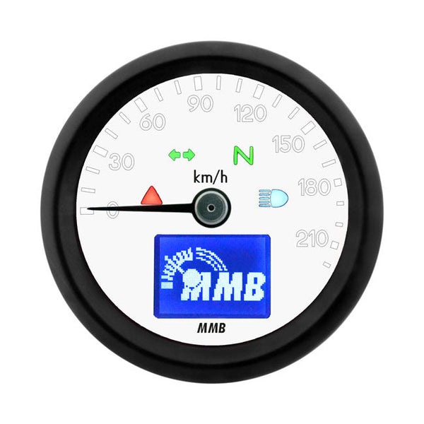 MMB Hastighetsmätare Svart MMB 48mm Hastighetsmätare Basic 220kmh Svart / Krom Customhoj