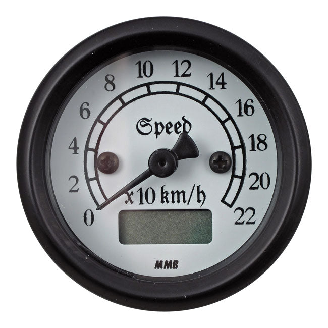MMB Hastighetsmätare Vit / Gul MMB 48mm Ultra Mini Hastighetsmätare Electric Classic Svart / Flera färgkombinationer Customhoj