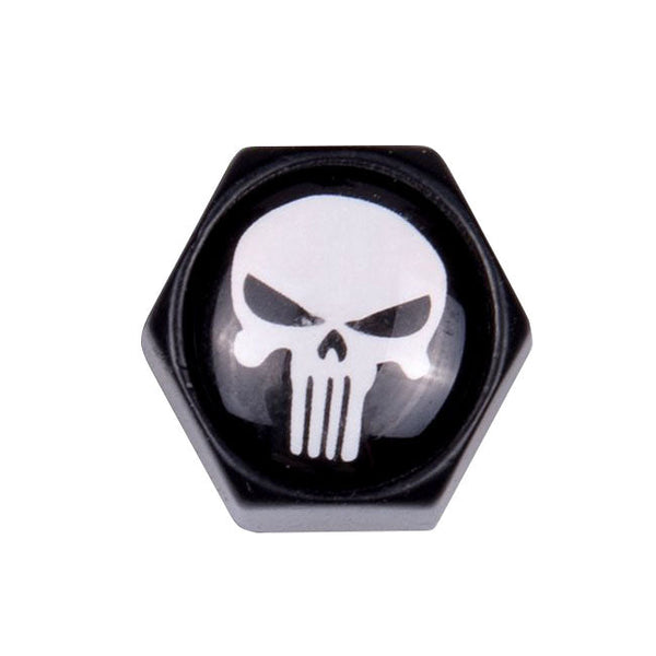 TRIKTOPZ Ventilhattar Trik Tropz Ventilhattar Block Skull Valve Caps. Black/White Customhoj